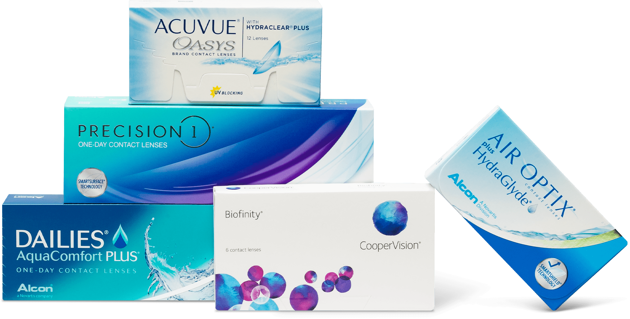 Assortment of contact lens boxes
