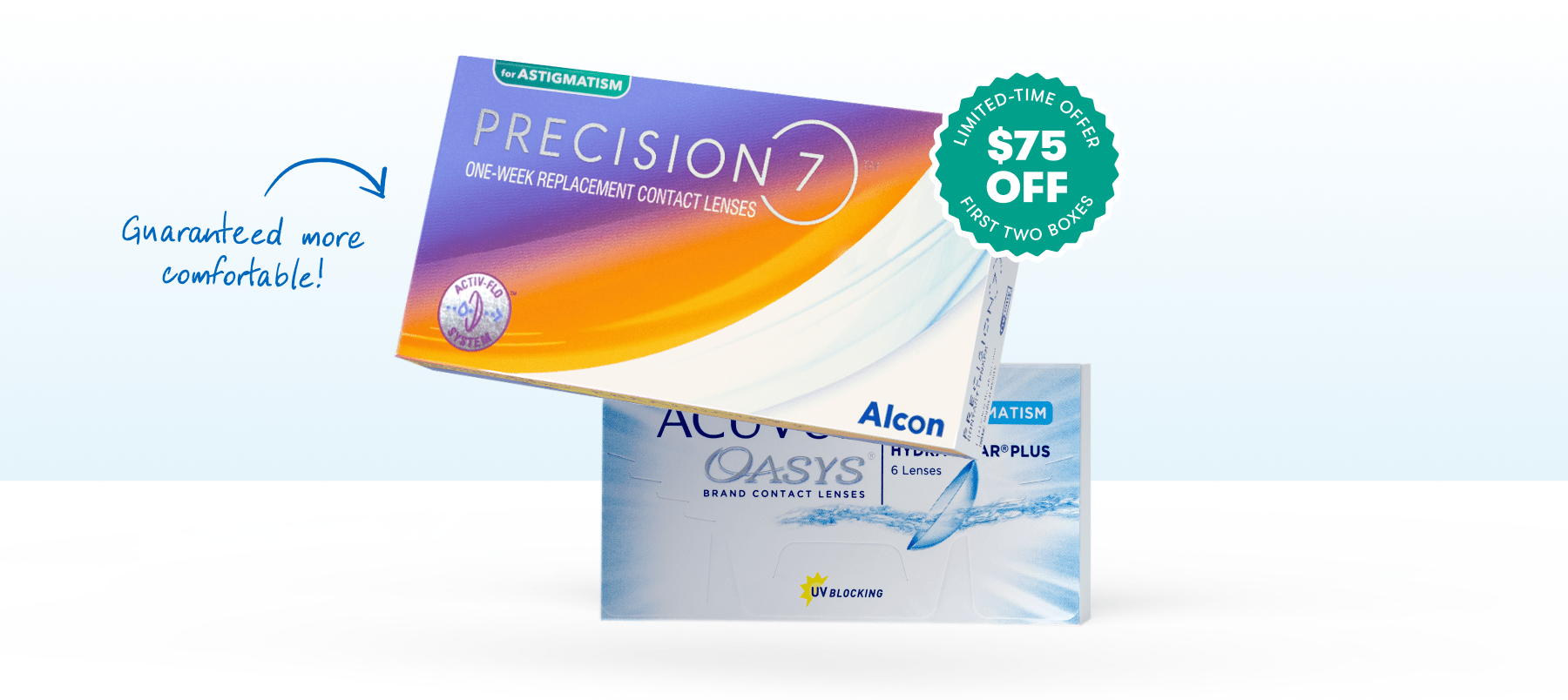 Box of Precision7 Astigmatism contacts