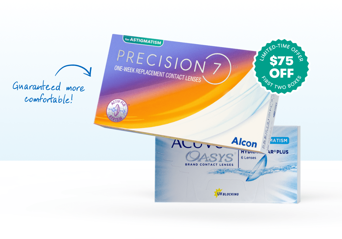 Box of Precision7 Astigmatism contacts