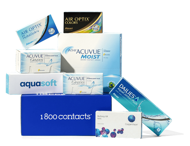 Collection of contact lens boxes